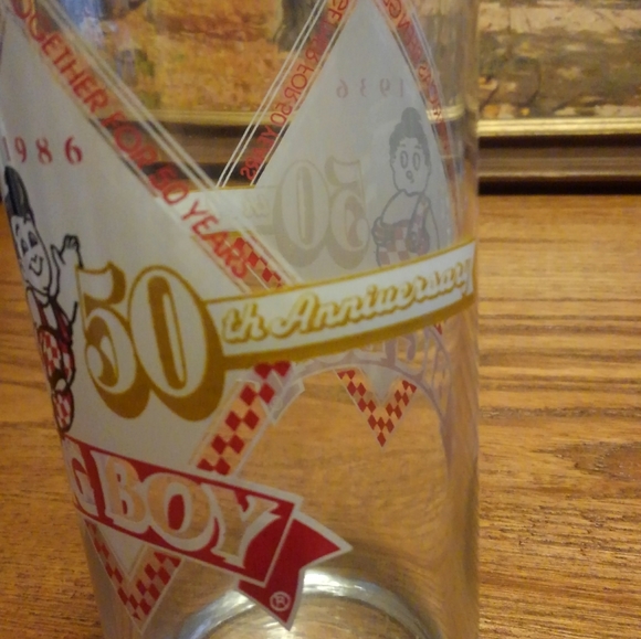 Big Boy 🍔 Vtg 1986 Glass Cup 80s 50th Anniversary - Picture 9 of 11